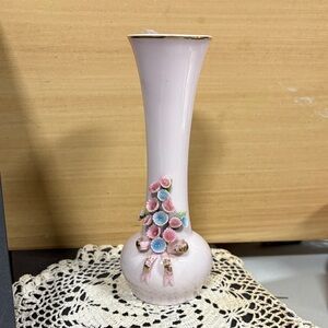 Lefton Pink Flowered Bud Vase